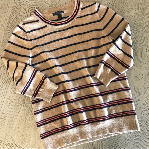 J. Crew Sweaters - J. Crew Tippi Sweater Multicolor Stripe Beige Wool